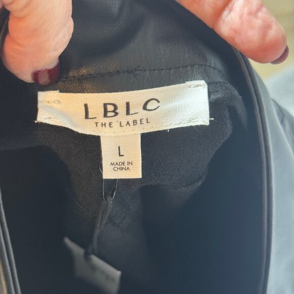 Revolve NWT LBLC THE LABEL Black Vegan Jen Faux Leather Trousers Pants Large - Picture 9 of 15